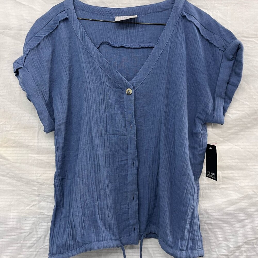 NWT, French Laundry blouse - small - 100% cotton - short sleeves